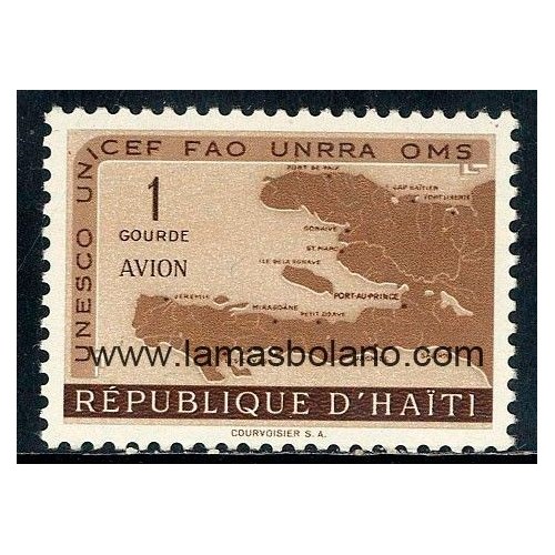 SELLOS HAITI 1958 - HOMENAJE A LAS NACIONES UNIDAS - 1 VALOR - AEREO