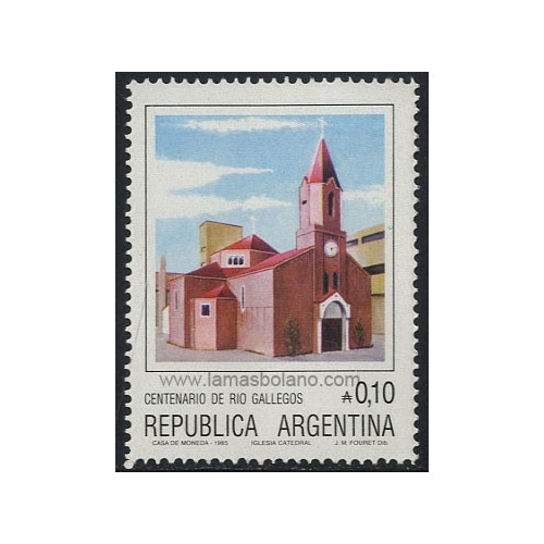 SELLOS DE ARGENTINA 1985 - CENTENARIO DE RIO GALLEGOS - 1 VALOR - CORREO