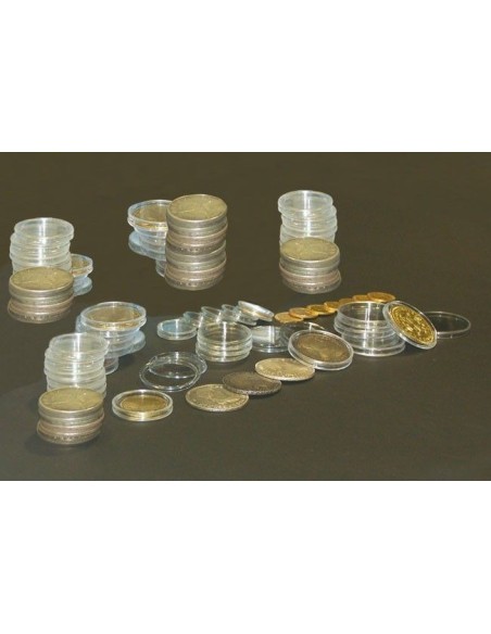 CAPSULA PARA MONEDAS EN PLASTICO/CRISTAL TRANSPARENTE