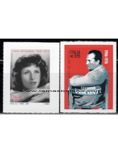 SELLOS ITALIA 2016 - CINE - 2 VALORES AUTOADHESIVOS 