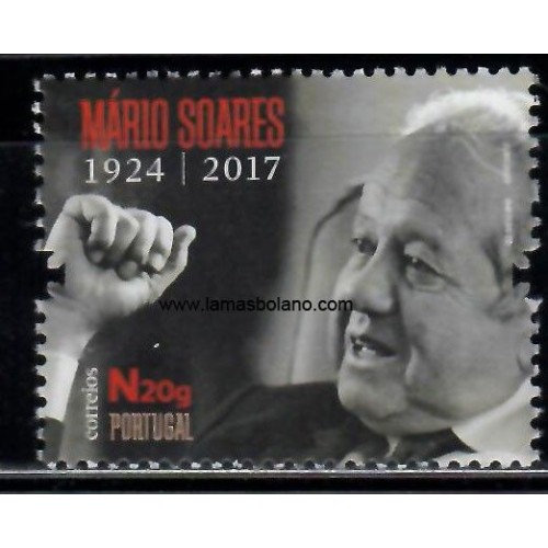 SELLOS PORTUGAL 2017 - MARIO SOARES - 1 VALOR - CORREO 