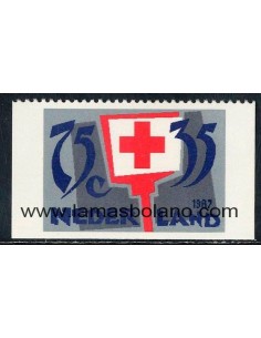 SELLOS HOLANDA 1987 - CRUZ ROJA HOLANDESA - 1 VALOR DENTADO HORIZONTAL SUPERIOR - CORREO