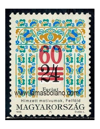 SELLOS HUNGRIA 1997 - MOTIVOS FOLKLORICOS DECORATIVOS - 1 VALOR SOBRECARGADO - CORREO