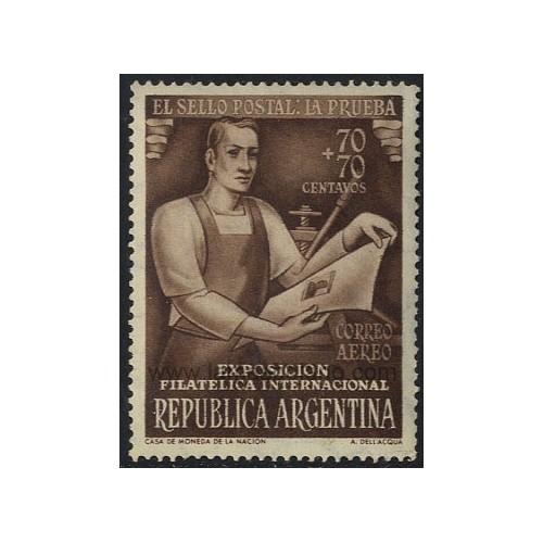 SELLOS DE ARGENTINA 1950 - EXPOSICION FILATELICA INTERNACIONAL EN BUENOS AIRES - 1 VALOR - AEREO