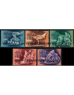 SELLOS HUNGRIA 1950 - JUEGOS DEPORTIVOS - 5 VALORES - CORREO