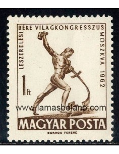 SELLOS HUNGRIA 1962 - CONGRESO DEL DESARME EN MOSCU - 1 VALOR - CORREO