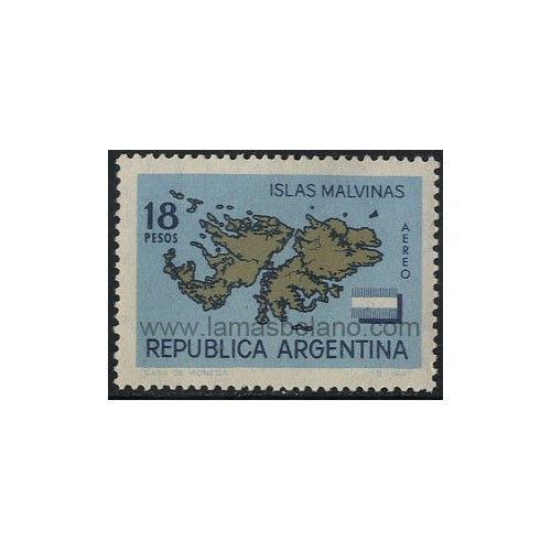 SELLOS DE ARGENTINA 1964 - ISLAS MALVINAS - 1 VALOR - AEREO