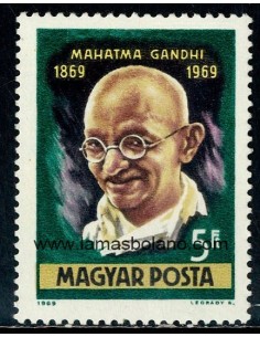 SELLOS HUNGRIA 1969 - MAHATMA GANDHI CENTENARIO DEL NACIMIENTO - 1 VALOR - CORREO