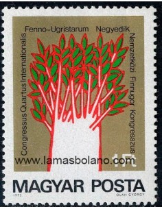 SELLOS HUNGRIA 1975 - 4 CONGRESO INTERNACIONAL FINNO-OUGRIEN - 1 VALOR - CORREO