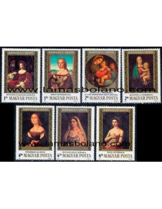 SELLOS HUNGRIA 1983 - RAPHAEL 500 ANIVERSARIO NACIMIENTO - 7 VALORES - CORREO