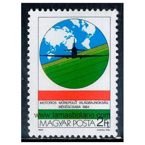 SELLOS HUNGRIA 1984 - ENCUENTRO AEREO PARA AVIONES LIGEROS DE BEKESCSABA - 1 VALOR - CORREO