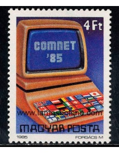 SELLOS HUNGRIA 1985 - CONFERENCIA SOBRE LA INFORMATICA COMNET 85 - 1 VALOR - CORREO