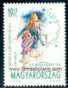 SELLOS HUNGRIA 1994 - PRO JUVENTUD. EL PEQUEÑO PRINCIPE DE SAINT EXUPERY - 1 VALOR - CORREO