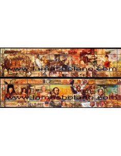 SELLOS HUNGRIA 2001 - MILENIO 2000 - 10 VALORES 2 HOJITAS BLOQUE MATASELLADAS - CORREO