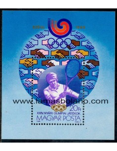 SELLOS HUNGRIA 1988 - JUEGOS OLIMPICOS DE SEUL EN COREA DEL SUR - HOJITA BLOQUE