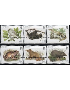 SELLOS JERSEY 2017 - DURRELL Y DARWIN - 6 VALORES - CORREO 