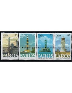 SELLOS CUBA 2014 - FAROS - 4 VALORES - CORREO