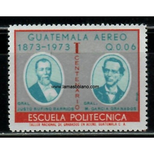 SELLOS GUATEMALA 1974 - ESCUELA POLITECNICA CENTENARIO - 1 VALOR - AEREO