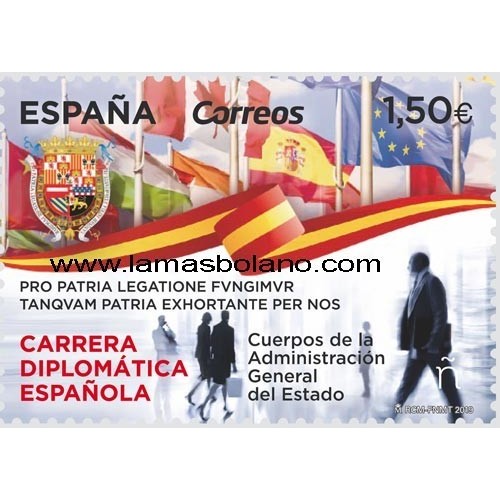 SELLOS ESPAÑA 2019 CARRERA DIPLOMATICA ESPAÑOLA CUERPOS DE LA ADMINISTRACION GENERAL DEL ESTADO - 1 VALOR - CORREO