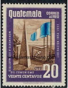 SELLOS GUATEMALA 1956 - LIBERACION NACIONAL - 1 VALOR FIJASELLO - AEREO