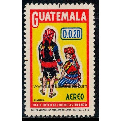 SELLOS GUATEMALA 1974 - TRAJE TIPICO DE CHICHICASTENANGO - 1 VALOR - AEREO
