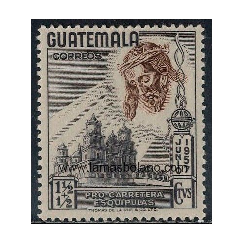 SELLOS GUATEMALA 1957 - PRO CARRETERA ESQUIPULAS - 1 VALOR - CORREO