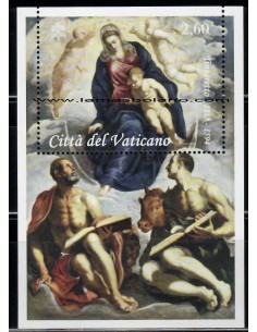 SELLOS VATICANO 2018 - TINTORETTO - 1 VALOR EMITIDO EN HOJITA BLOQUE 