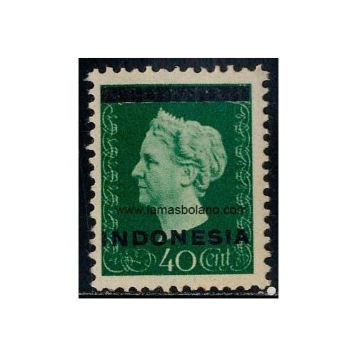 SELLOS INDIA HOLANDESA INDONESIA AUTONOMA 1948 - GUILLERMINA - 1 VALOR SOBRECARGADO - CORREO