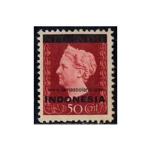 SELLOS INDIA HOLANDESA INDONESIA AUTONOMA 1948 - GUILLERMINA - 1 VALOR SOBRECARGADO - CORREO