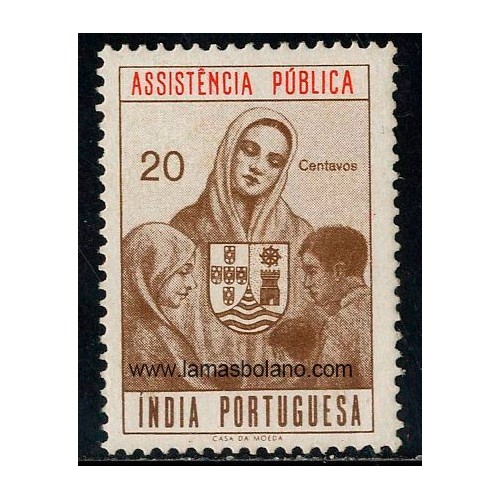 SELLOS INDIA PORTUGUESA 1960 - ASISTENCIA PUBLICA PARA LOS POBRES - 1 VALOR - CORREO