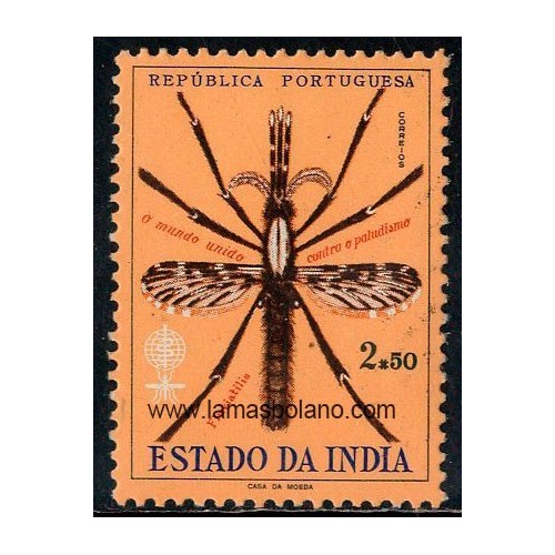 SELLOS INDIA PORTUGUESA ESTADO DE INDIA 1962 - ERRADICACION DE LA MALARIA - 1 VALOR - CORREO