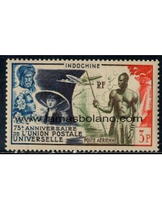 SELLOS INDOCHINA 1949 UNION POSTAL UNIVERSAL 75 ANIVERSARIO - 1 VALOR ** - AEREO