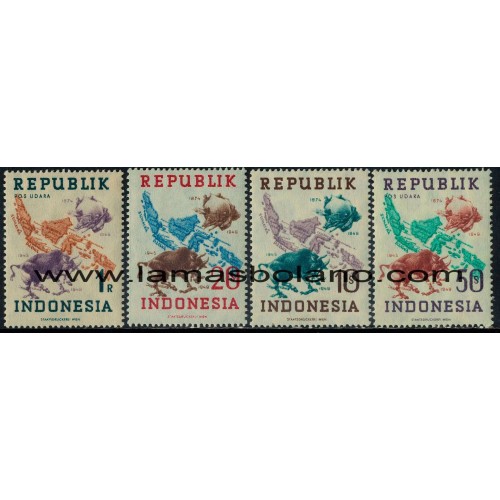 SELLOS INDONESIA 1950 UPU - 4 VALORES - CORREO