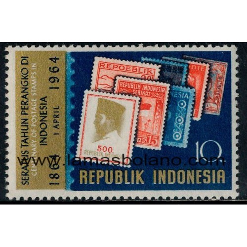 SELLOS INDONESIA 1964 - CENTENARIO DEL SELLO EN INDONESIA - 1 VALOR - CORREO