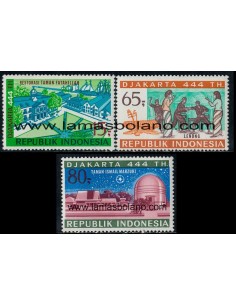 SELLOS INDONESIA 1971 444 ANIVERSARIO DE DJAKARTA - 3 VALORES - CORREO