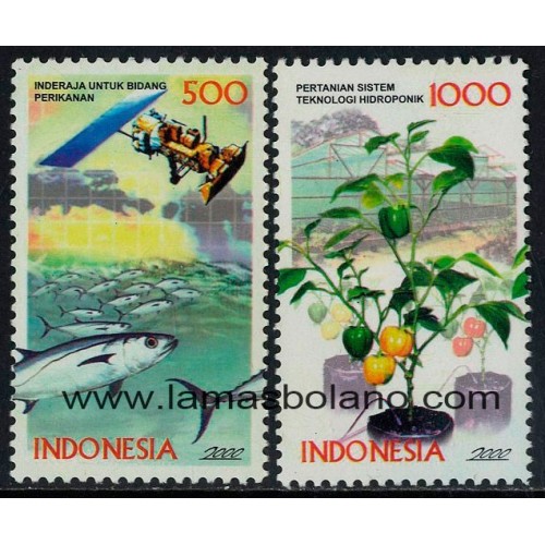 SELLOS INDONESIA 2000 AÑO DE LA TECNOLOGIA - 2 VALORES - CORREO
