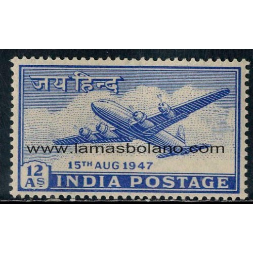 SELLOS INDIA 1947 - INDEPENDENCIA DOUGLAS DC-4 - 1 VALOR - AEREO