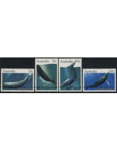 SELLOS DE AUSTRALIA 1982 - BALLENAS FAUNA MARINA - 4 VALORES - CORREO