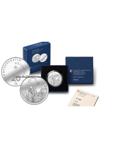 MONEDA SUIZA PLATA 2019 APOLLO XI 50 ANIVERSARIO DEL DESEMBARCO LUNAR 20 FRANCOS SUIZOS PROOF 2