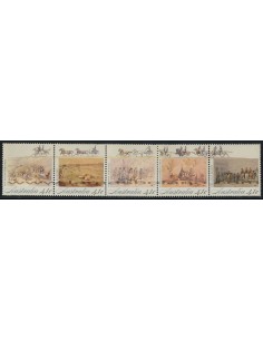 SELLOS DE AUSTRALIA 1990 - LA FIEBRE DEL ORO - 5 VALORES - CORREO