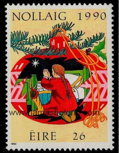 SELLOS IRLANDA 1990 NAVIDAD - 1 VALOR - CORREO