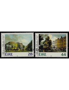 SELLOS IRLANDA 1992 VISTAS DE DUBLIN DE JAMES MALTON BICENTENARIO - 2 VALORES  - CORREO