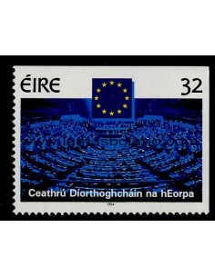 SELLOS IRLANDA 1994 4 ELECCION DEL PARLAMENTO EUROPEO - 1 VALOR SIN DENTAR ARRIBA Y DERECHA - CORREO