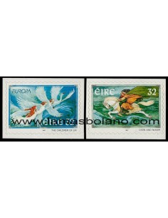 SELLOS IRLANDA 1997 EUROPA CEPT CUENTOS Y LEYENDAS - 2 VALORES AUTOADHESIVOS - CORREO