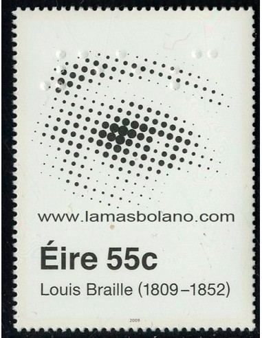 SELLOS IRLANDA 2009 LOUIS BRAILLE INVENTOR DEL SISTEMA DE ESCRITURA POR PUNTOS - 1 VALOR - CORREO