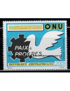 SELLOS CENTROAFRICA 1970 - 25º ANIVERSARIO DE LA ONU - 1 VALOR - AÉREO 