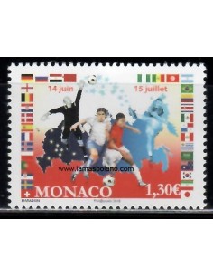 SELLOS MONACO 2018 - COPA MUNDIAL DE RUSIA - 1 VALOR - CORREO