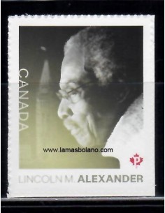 SELLOS CANADA 2018 - LINCOLN M. ALEXANDER - 1 VALOR AUTOADHESIVO - CORREO
