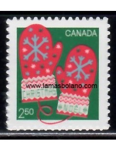 SELLOS CANADA 2018 - GUANTES DE NAVIDAD - 1 VALOR AUTOADHESIVO - CORREO