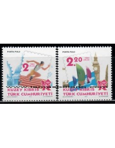 SELLOS CHIPRE TURCO 2012 - JUEGOS OLIMPICOS DE VERANO - 2 VALORES - CORREO